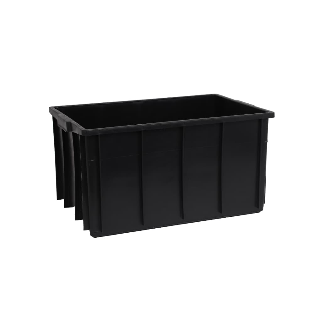 Caixa Plástica 130L Organizadora Reforçada Container Com ou Sem Tampa Preto