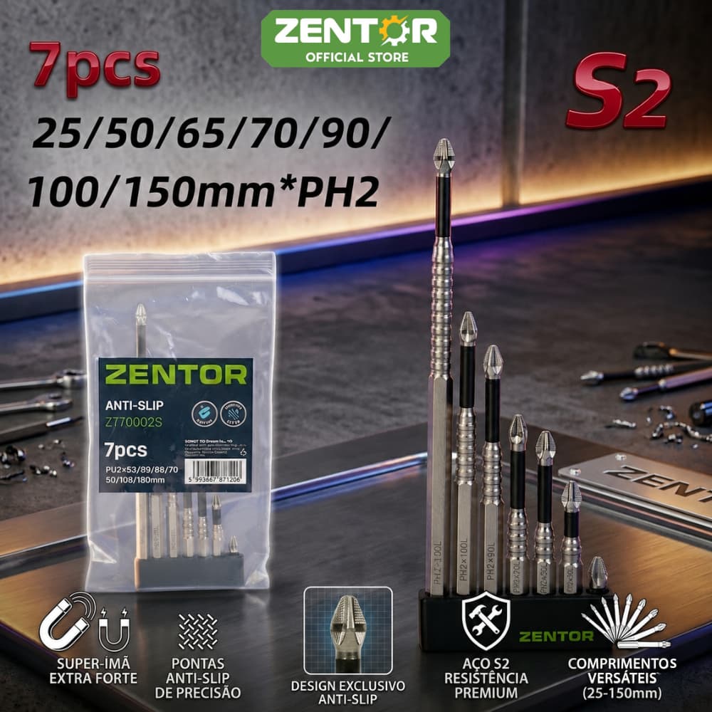 Conjunto de Bits de Chave de Fenda Antideslizante Magnético Kit Ferramentas Precisão DELI ZENTOR