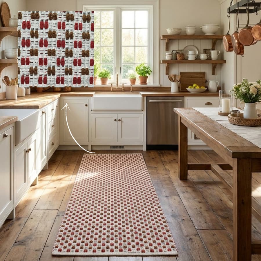 Passadeira para Cozinha Pilão 70x1,40 100% Algodão Macia e Decorativa