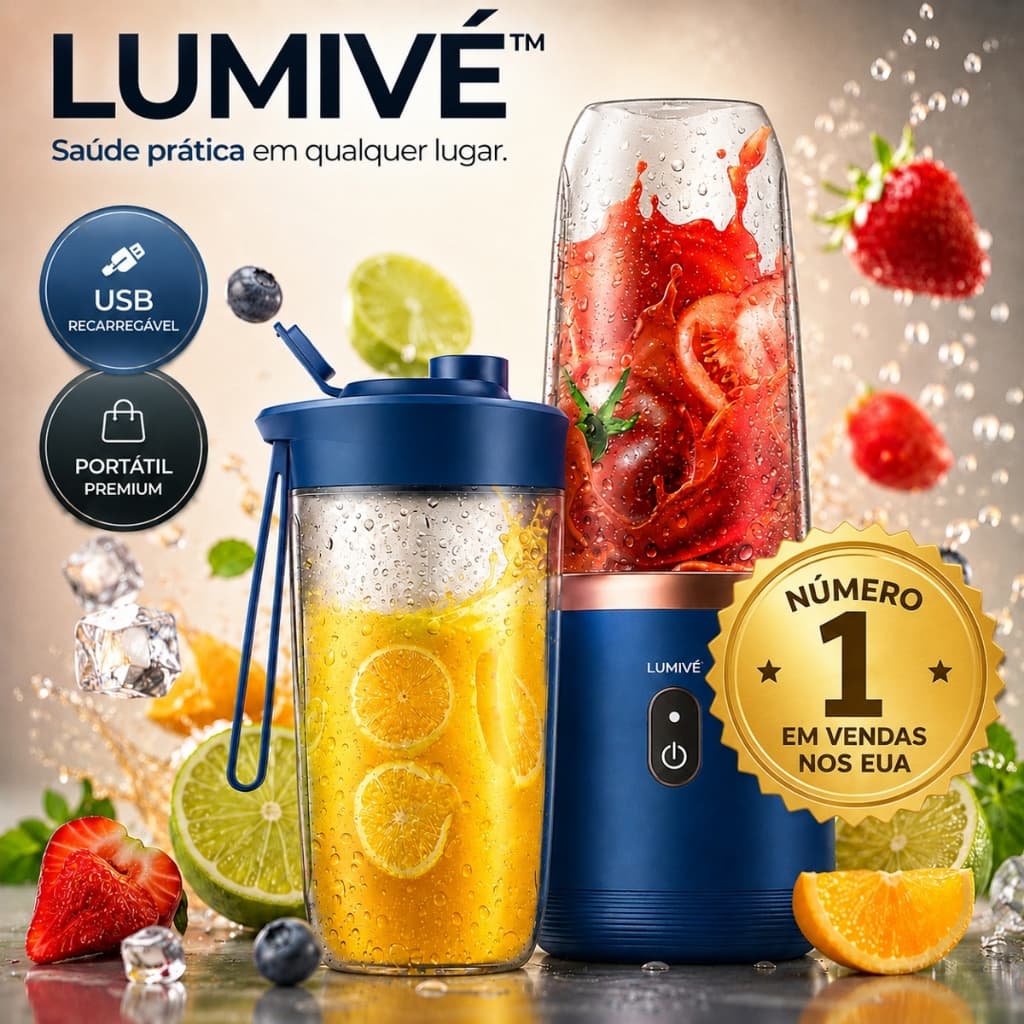 Mini Liquidificador Espremedor Portátil Elétrico Suco Leite Smoothie Shake Misturador USB Azul