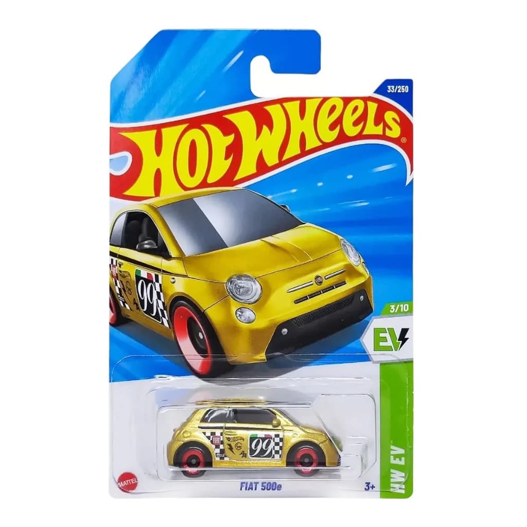 Carrinho Hot Wheels Fiat 500e Dourado - HYW85