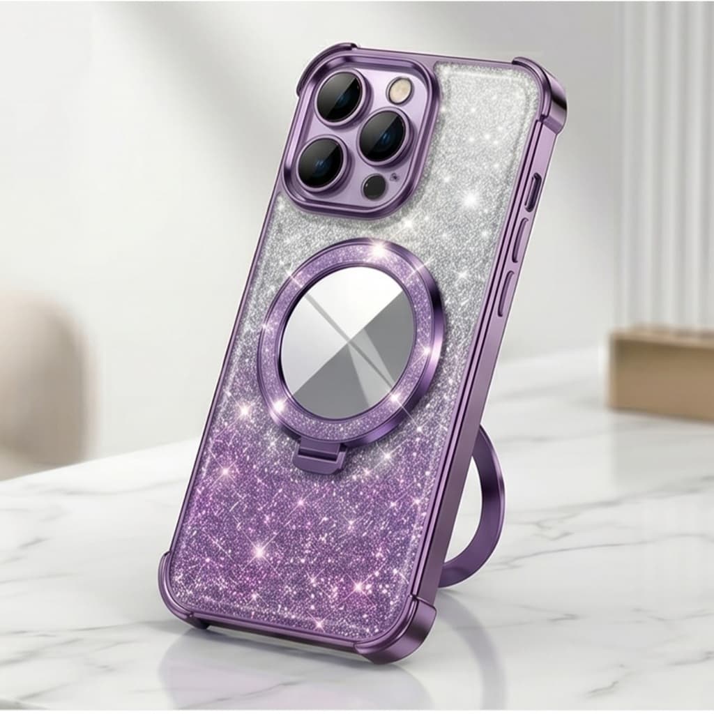 Capa Iphone 17 Air - Glitter Roxa Antiimpacto