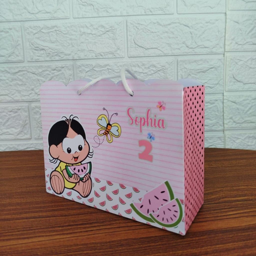 Sacolinha Surpresa Personalizada Lembrancinha Magali Candy Rosa-Pegue e Monte