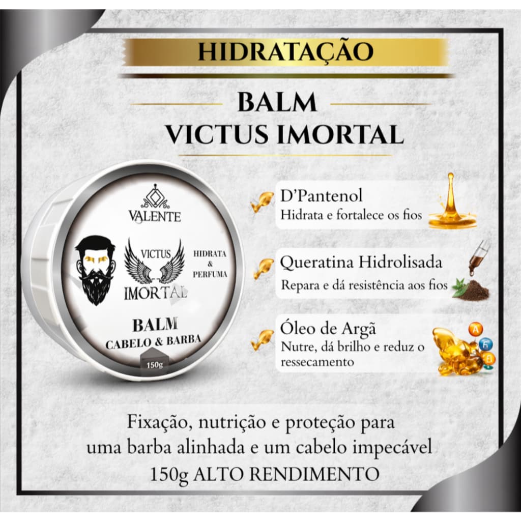 Balm Victus Imortal Valente Cabelo E Barba 150g Hidratante