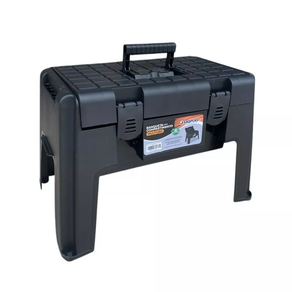 Banqueta Plástica com Compartimento Arqplast Banqueta com Caixa de Ferramentas,Banqueta de Pescaria,Banqueta de Manicure