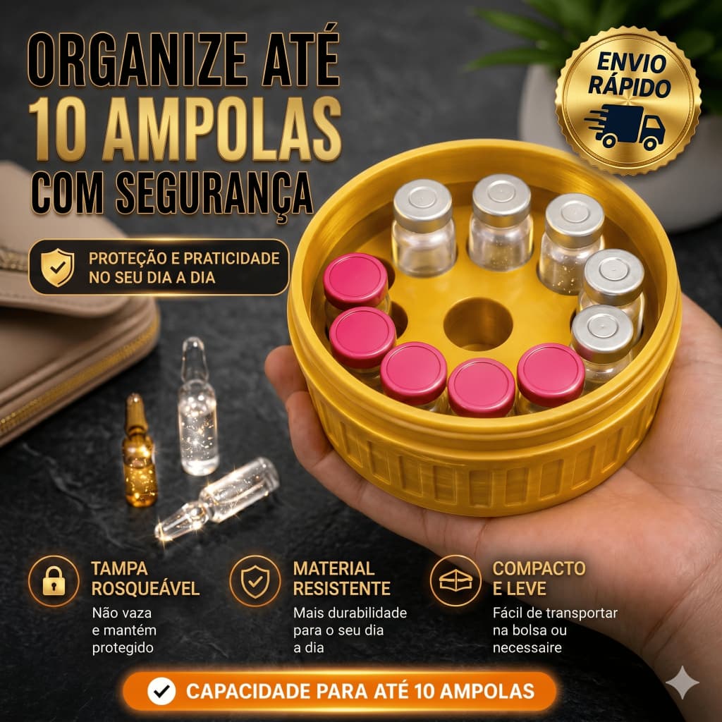 Organizador Porta Ampolas Resistente | Compacto e Funcional (Cores variadas)