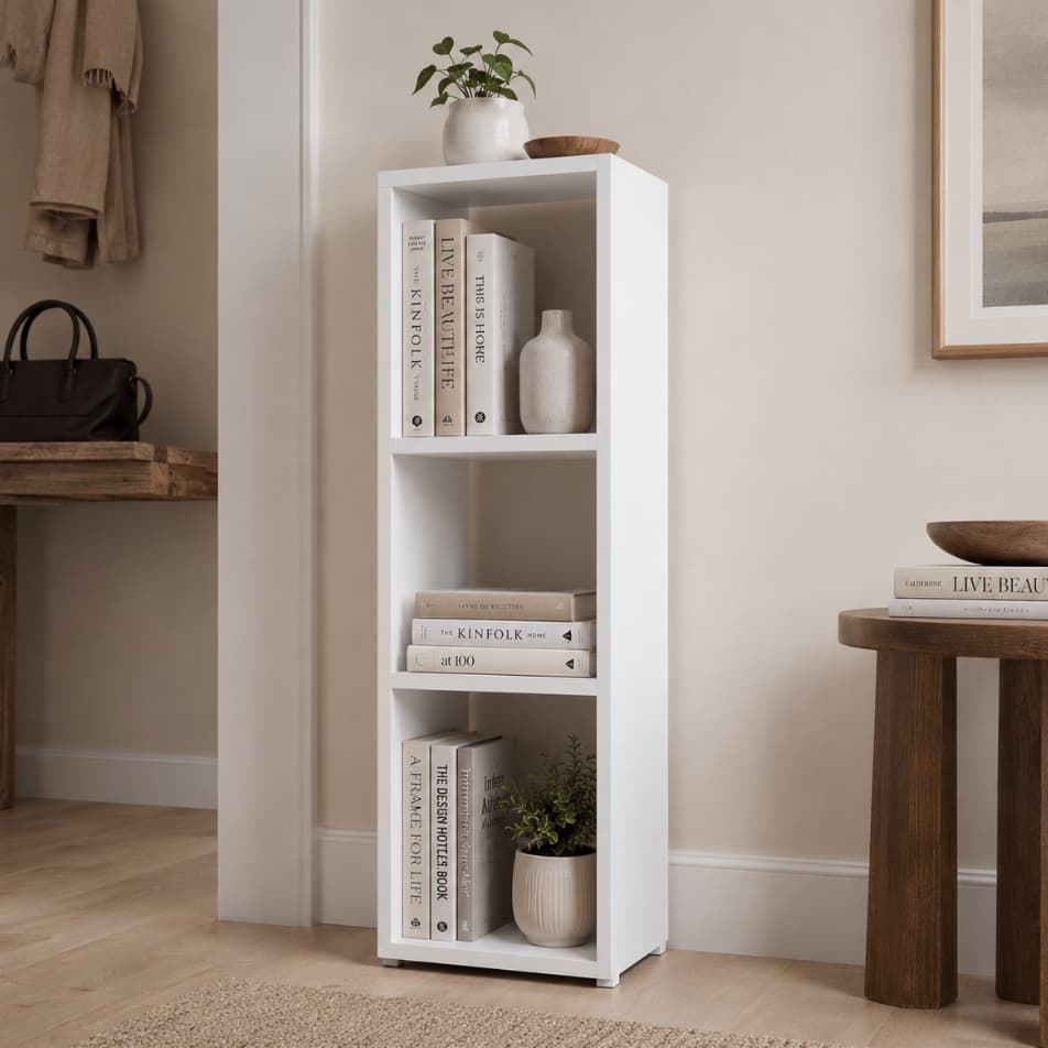 Estante Livreiro Multiuso 3 Prateleiras Nichos Organizador Decorativos Para Sala Quarto Escritório