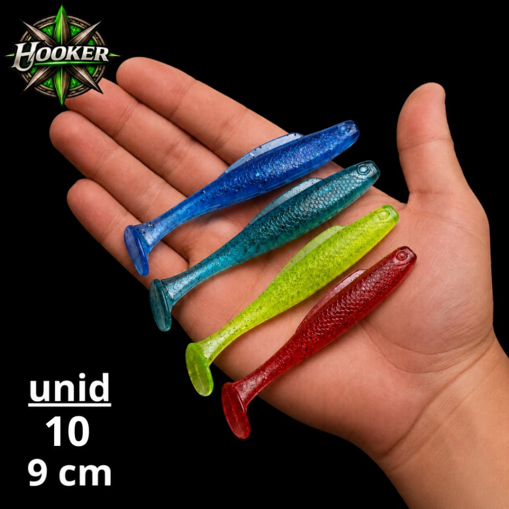 Kit 10 Shads 9cm Soft Bait Premium + Brinde