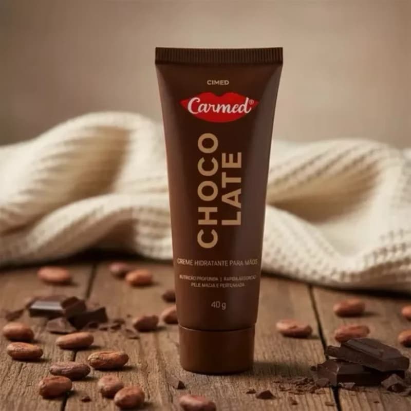 Carmed Chocolate Hidratante para Mãos 40g | Creme Nutritivo, Toque Seco, Hidratação Intensa