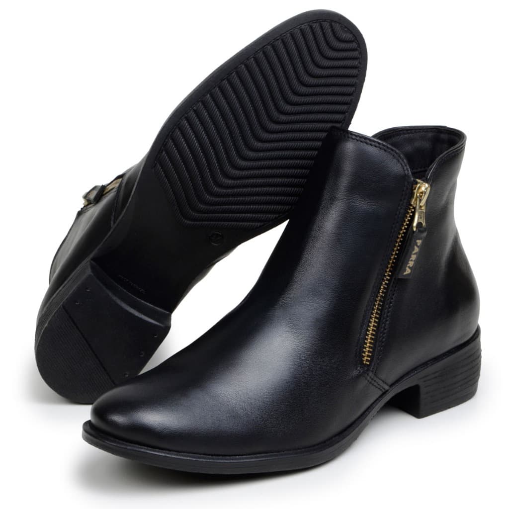 Bota Moderna Feminina Design Botinha Em Couro Casual Elegante