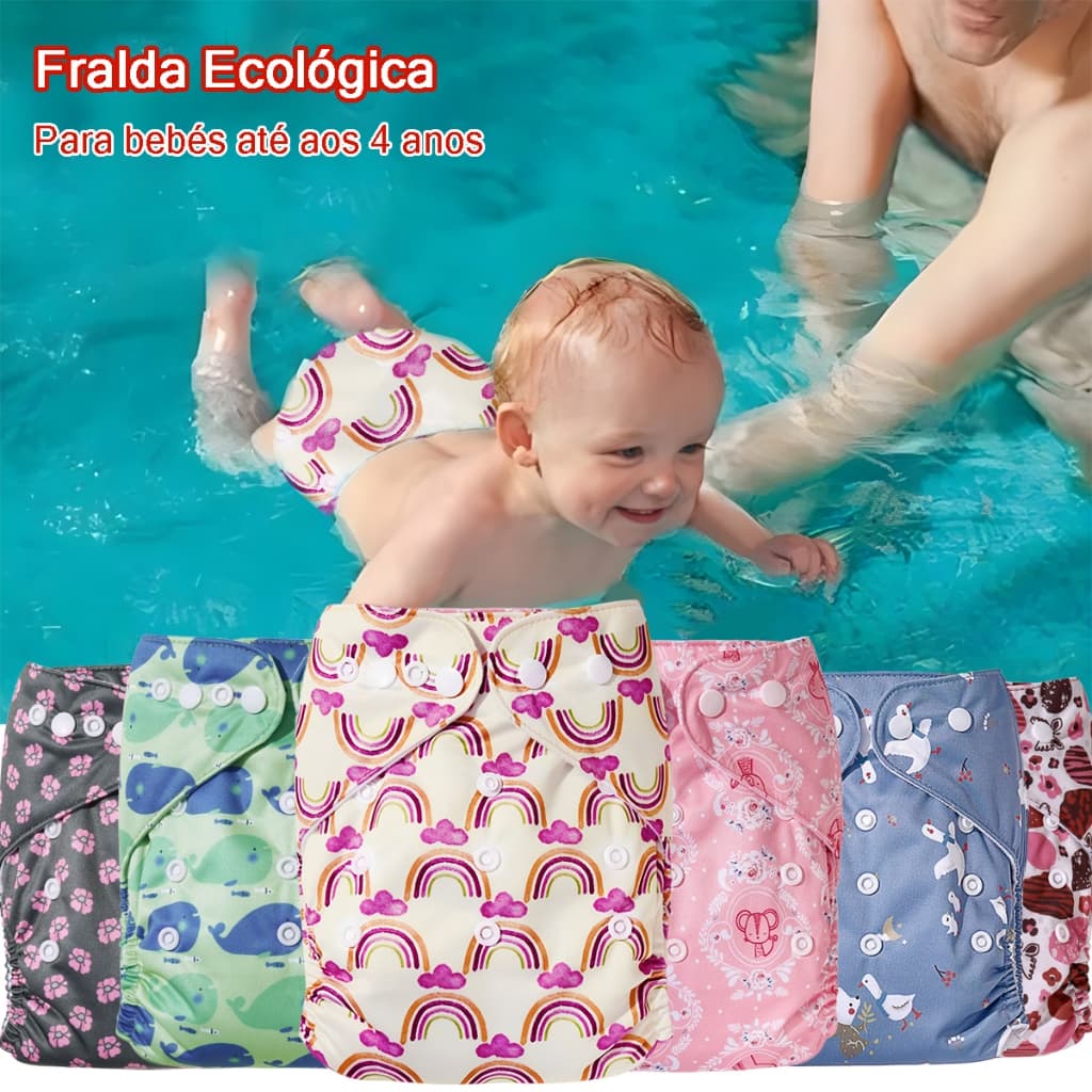 Fralda Ecológica Reutilizável Ajustável Para Bebês Impermeável Conforto E Sustentabilidade