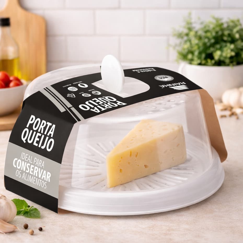 Queijeira Porta Queijo Com Tampa Redonda Cozinha Alimento Cores Sortidas