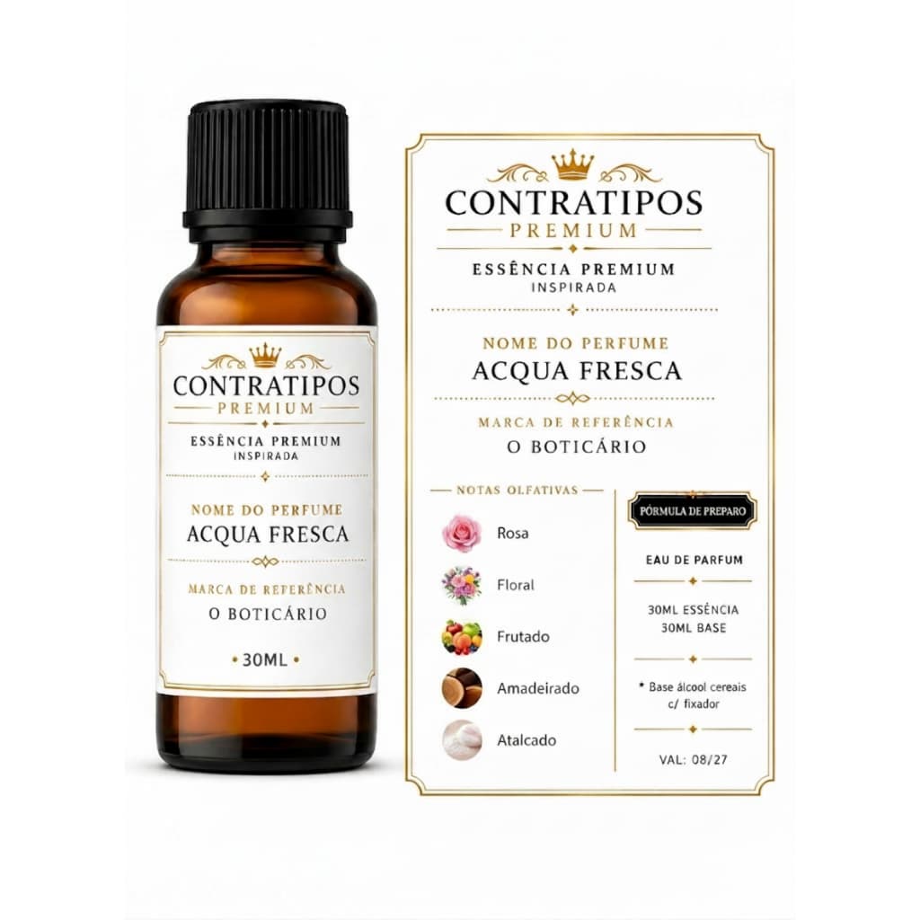 ESSENCIAS DE PERFUMES NACIONAIS PREMIUM CONCENTRADA 30ML ALTA FIXAÇÃO