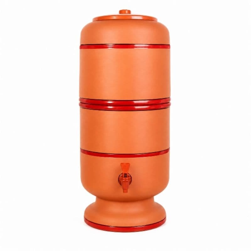 Filtro de Barro 16L 8+8 Premium com 2 Velas | Água Sempre Fresca e Pura | Completo com Bóias, Tampa e Torneira | Selo