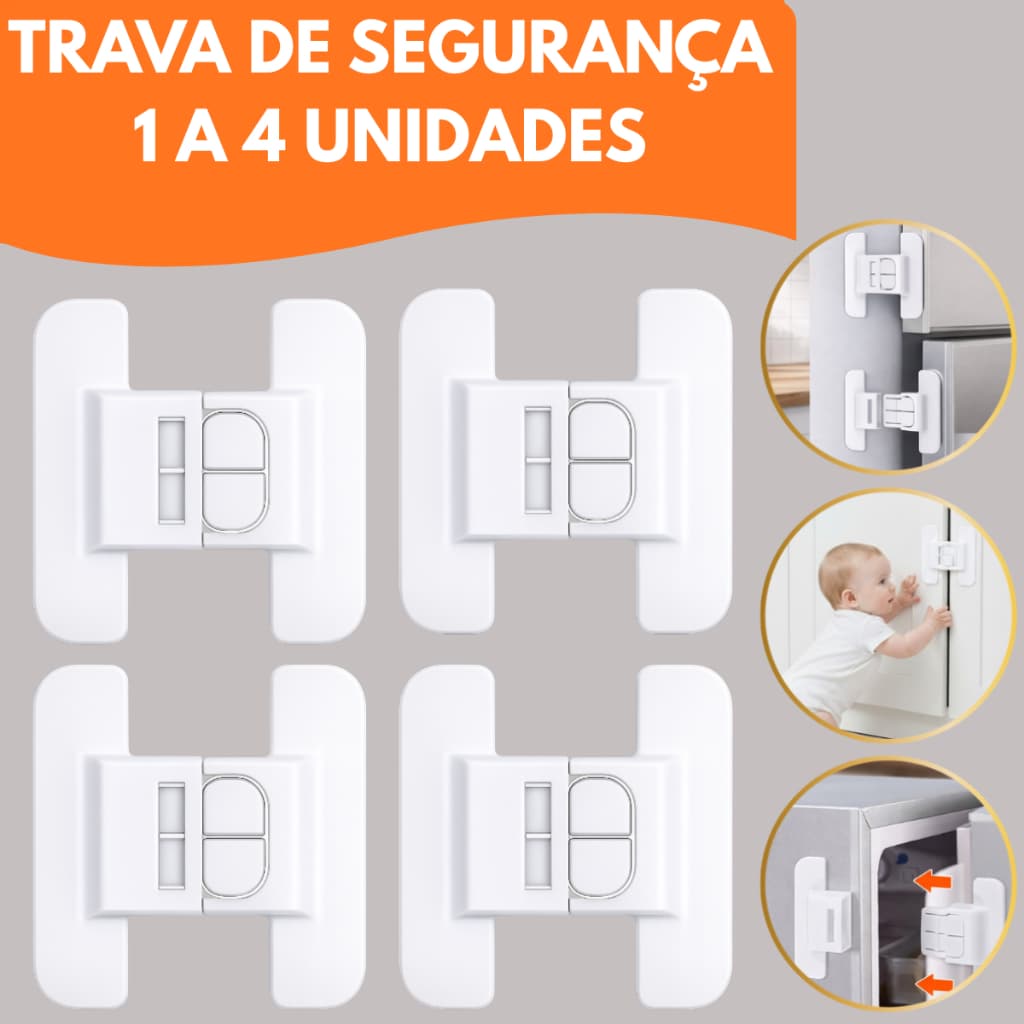 Trava De Segurança Infantil Multiuso Adesiva Armário Gaveta Porta Geladeira Clip Lock Sem Furo Bebê