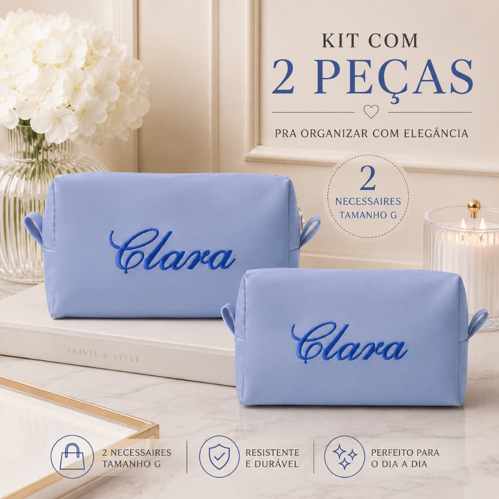 Kit 2 Necessaires G Personalizado feminina/Masculina LUXO