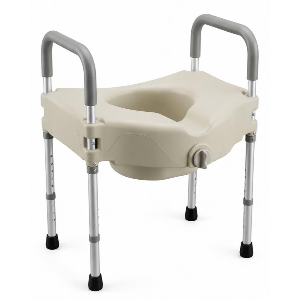 Apoio de Vaso Sanitário Ajustável com Alças – Suporte para Idoso e Pós-Cirúrgico Antiderrapante