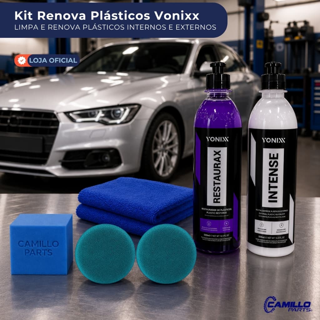 Kit Restaurador Plásticos Restaurax Intense Internos e Externos Vonixx Automotivo