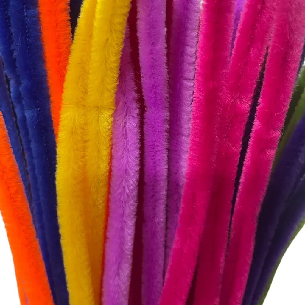 Haste De Chenille Colorida 30cm X 6mm 100 Uni Cabelo Maluco fitas coloridas para artesanato