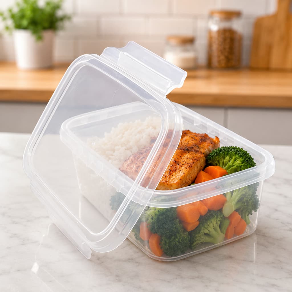 Potes Marmitas fitness 800ml com Travas Laterais Para Organizar Alimentos