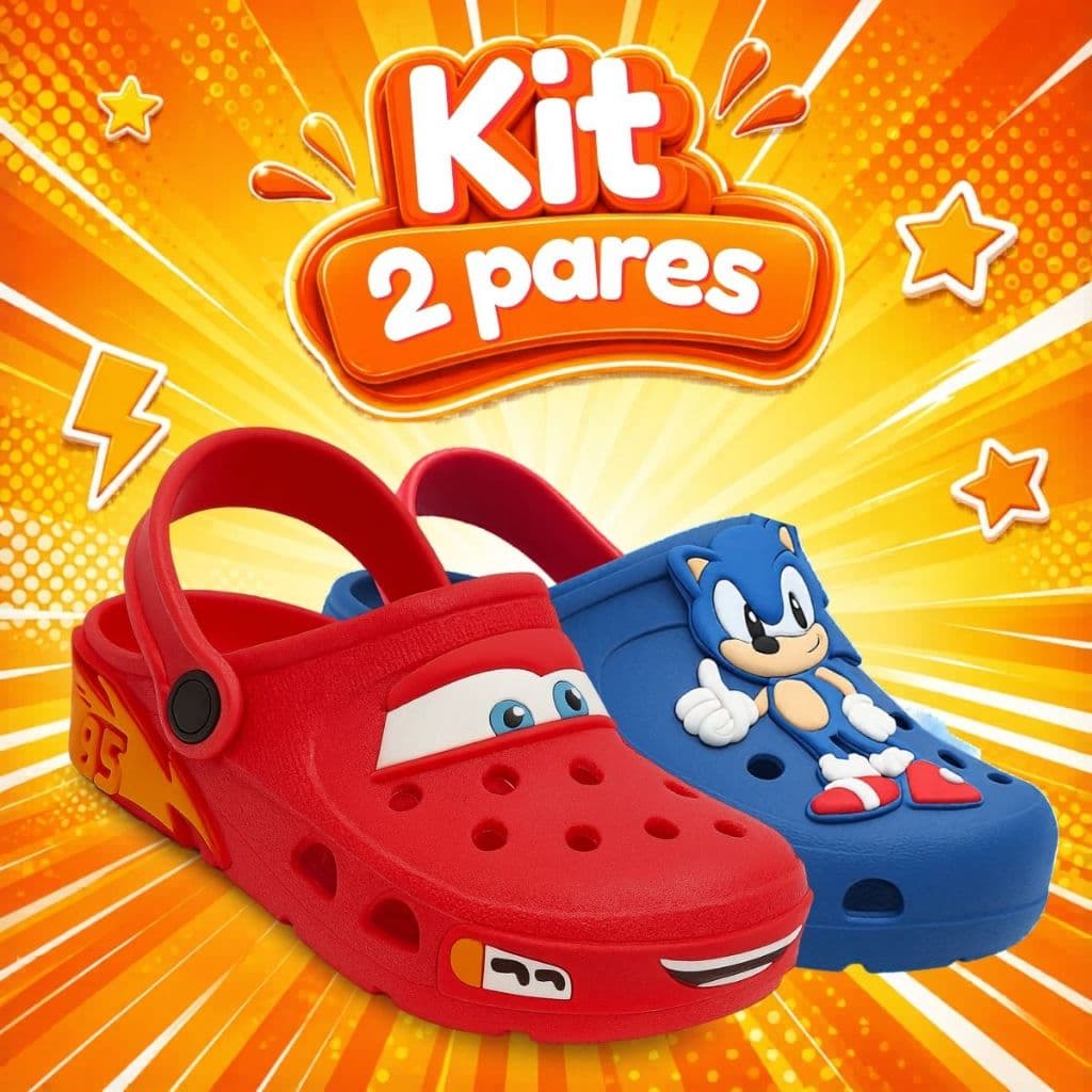 Kit 2 Pares Sandália Infantil Menino Chinelo Confortável Calce Fácil Antiderrapante