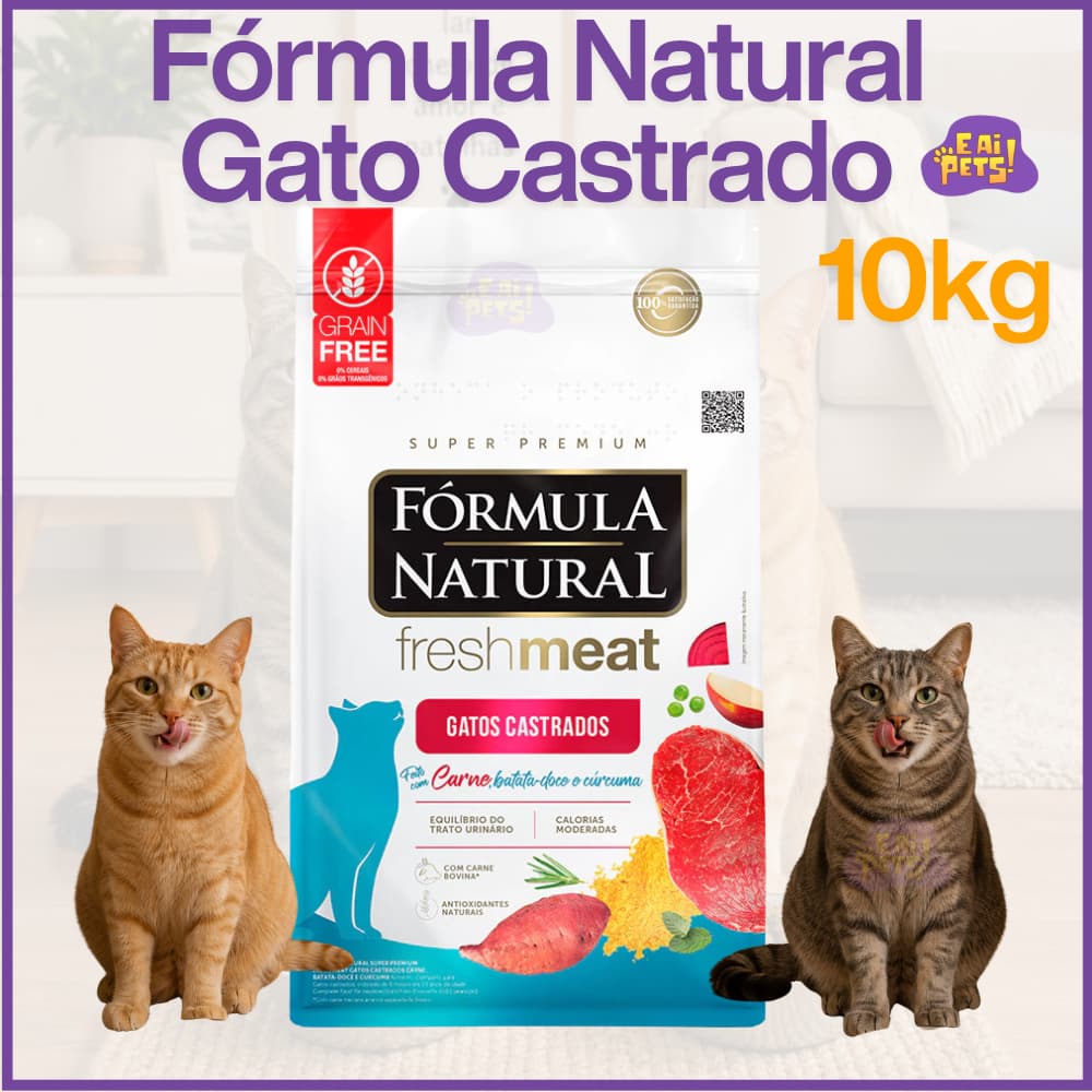 Formula Natural Fresh Meat Gato Castrado Carne 10,1KG