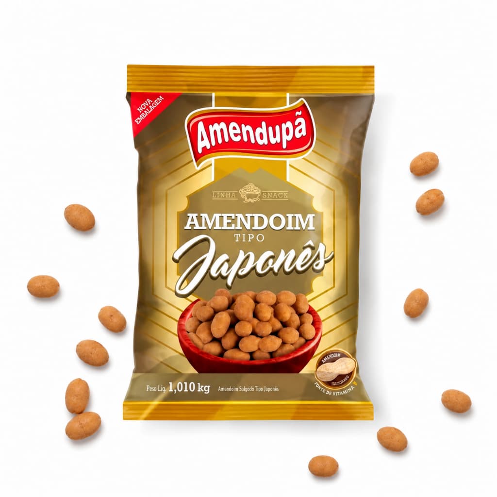 Amendoim Tipo Japonês Amendupã 1kg Torrado Crocante