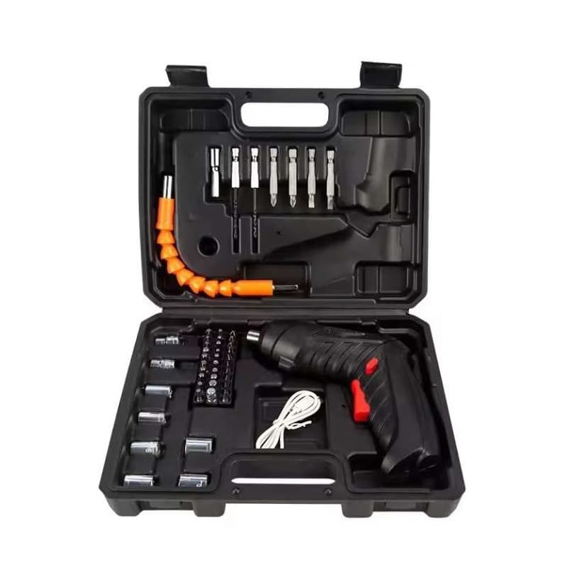 KIT PARAFUSADEIRA ELETRICA SEM FIO 47 CHAVES FENDA PHILIPS PRETO 110V/220V