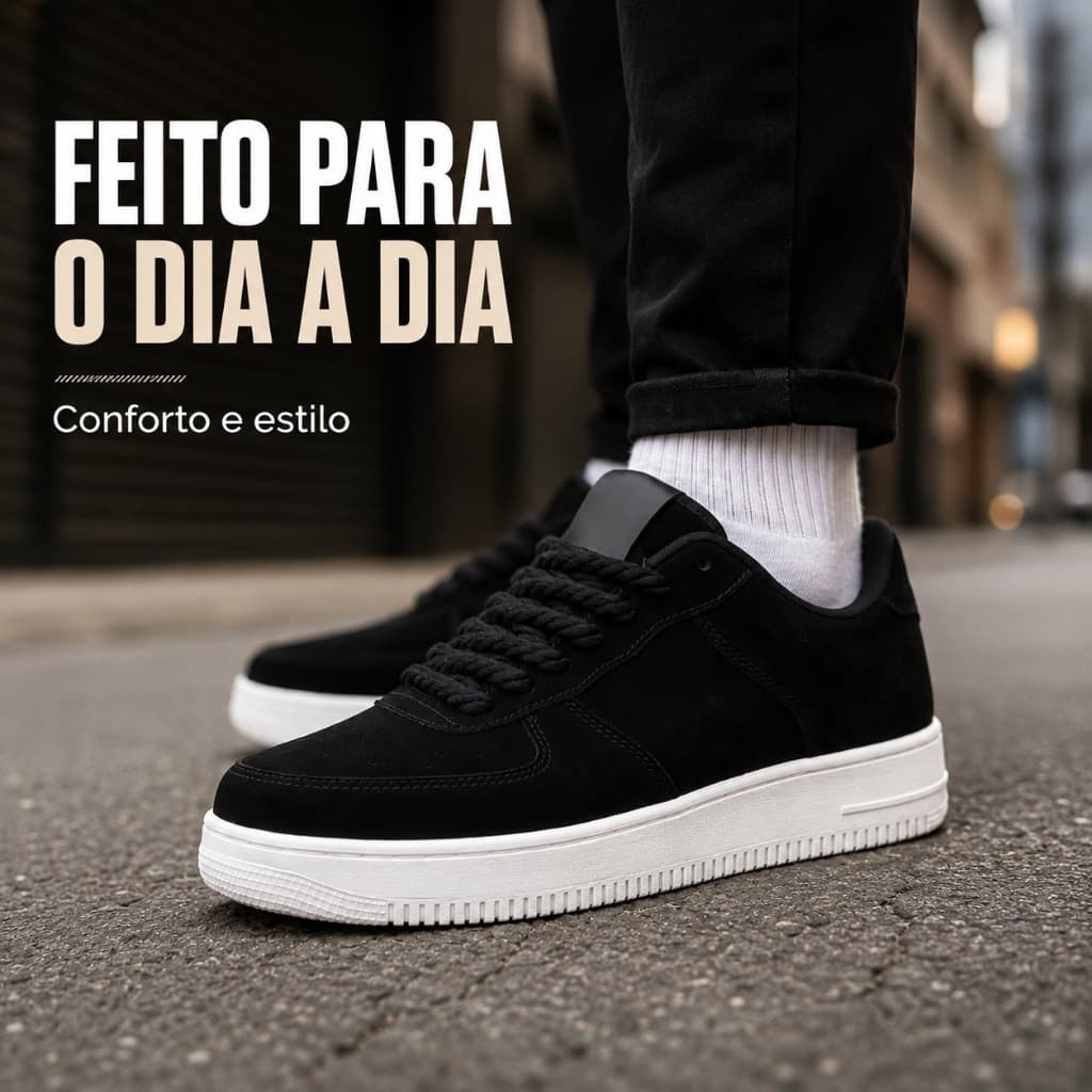Tênis Streetwear Masculino e Feminino Camurça Confortável para Academia e Corrida Promoção