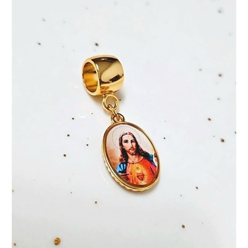 Pingente Sagrado Coração de Jesus em Aço Inoxidável.