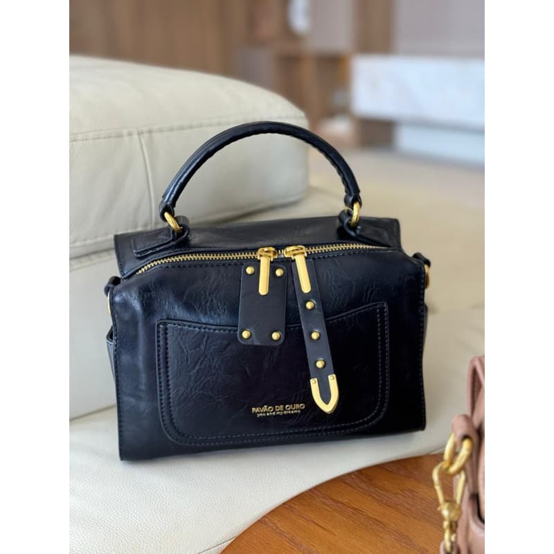 Bolsa tiracolo com alça transversal feminina original Pavão de Ouro