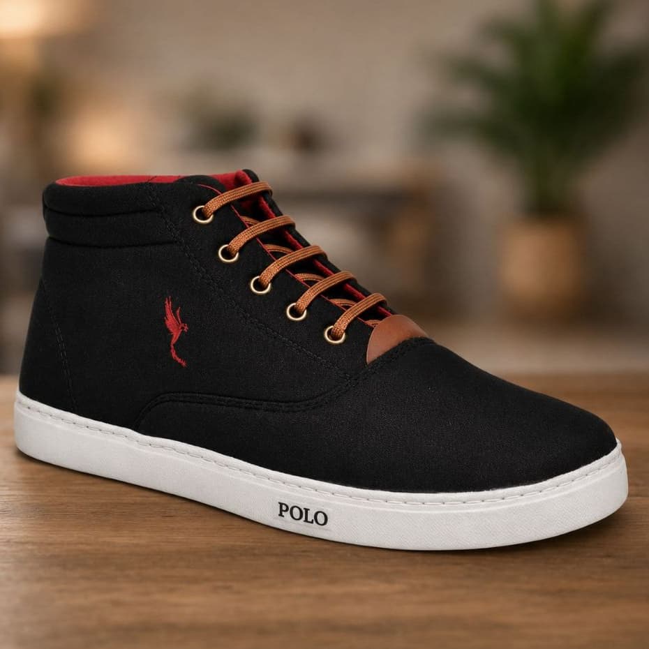 Sapatênis Masculino Cano Alto Polo Blu Confortável Casual Antiderrapante