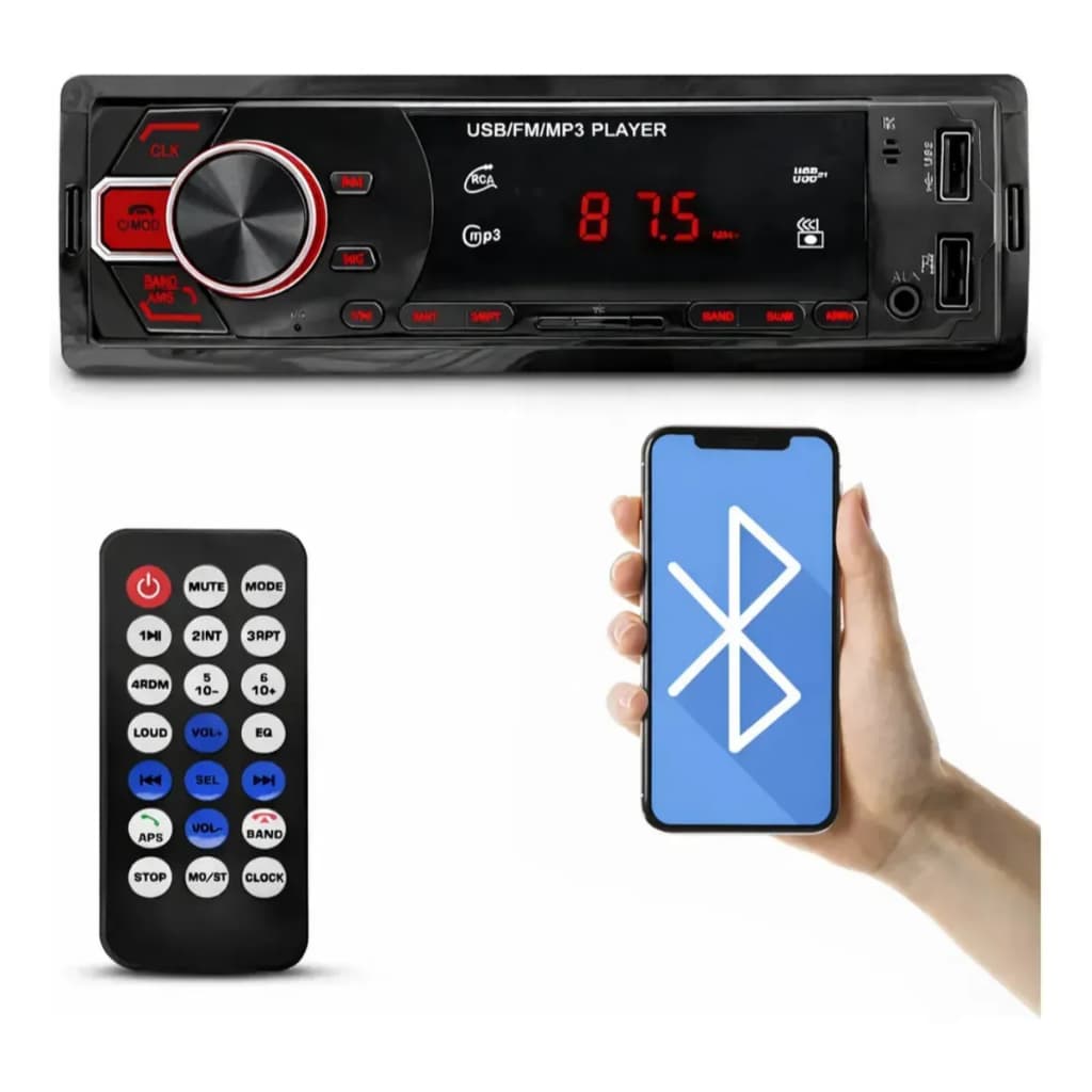 Radio Aparelho De Som Automotivo E-tech Bluetooth Usb Sd Mp3Radio Aparelho De Som Automotivo E-tech Bluetooth Usb Sd Mp3