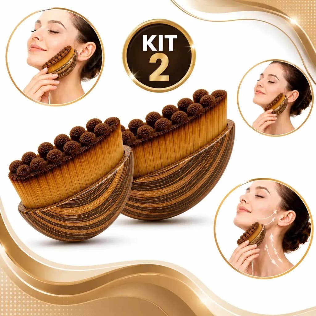 Escova Drenagem Linfática Facial Massageador Rosto Pele oleosidade inchaço mais bonita