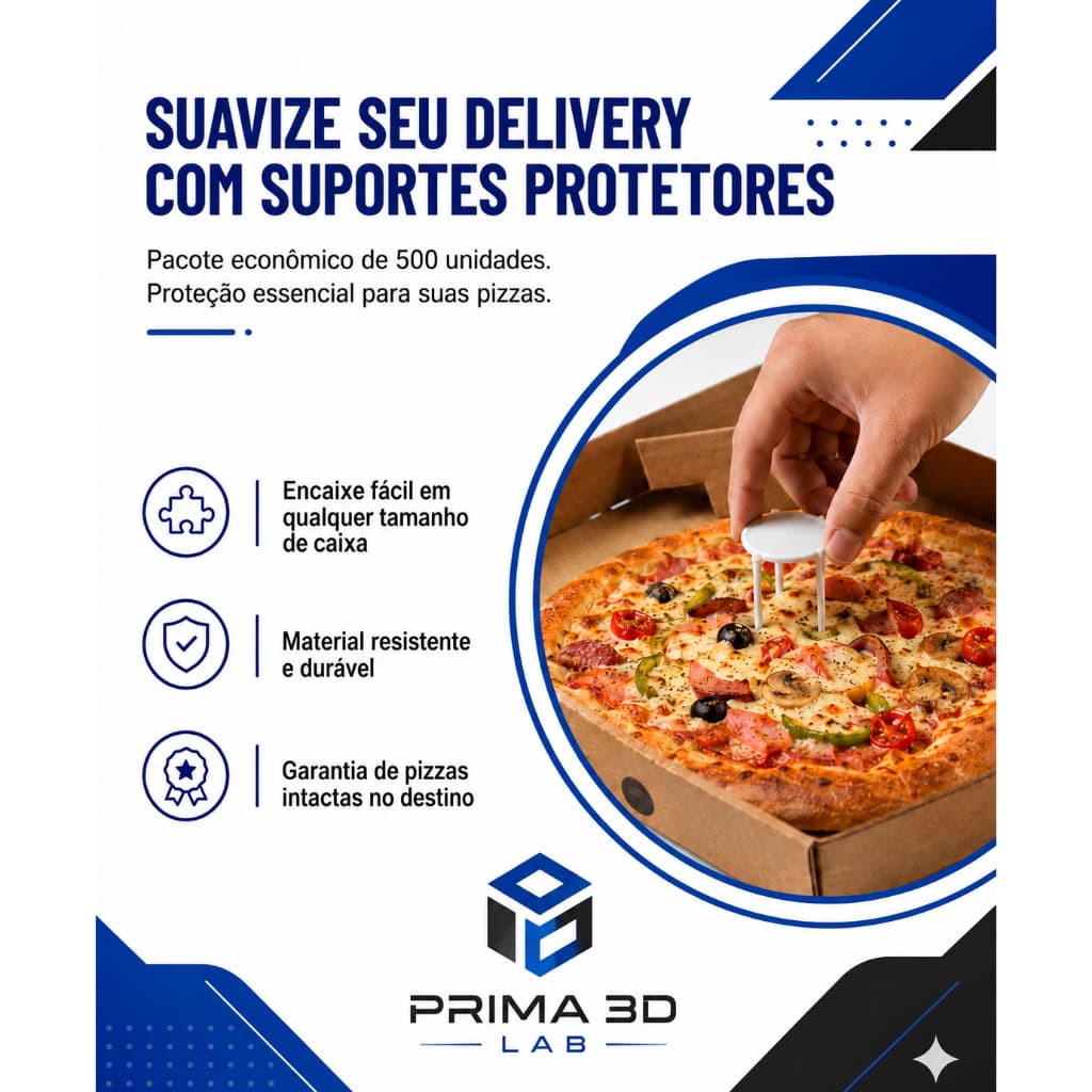 Suporte Protetor De Caixa Pizza Para Delivery 500 Unidades