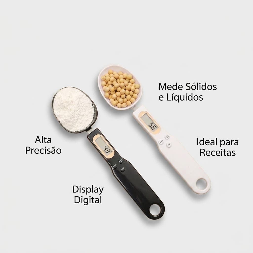 Colher medidora digital alta precisão display led cozinha utensílios- Sortido