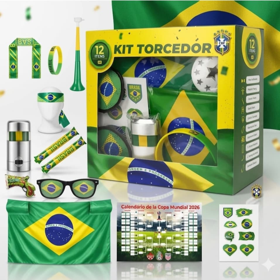 Combo de torcida para copa do mundo 2026 Brasil
