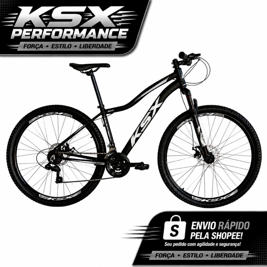 BICICLETA BIKE ARO 29 MTB ALUMÍNIO KSX SD7 24V MARCHAS INDEX CABEAMENTO INTERNO PBC FEMININA