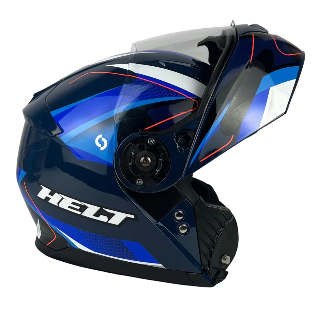 Capacete Helt Escamoteavel Articulado Robocop Com Óculos Uv Hippo Glass Omega Top