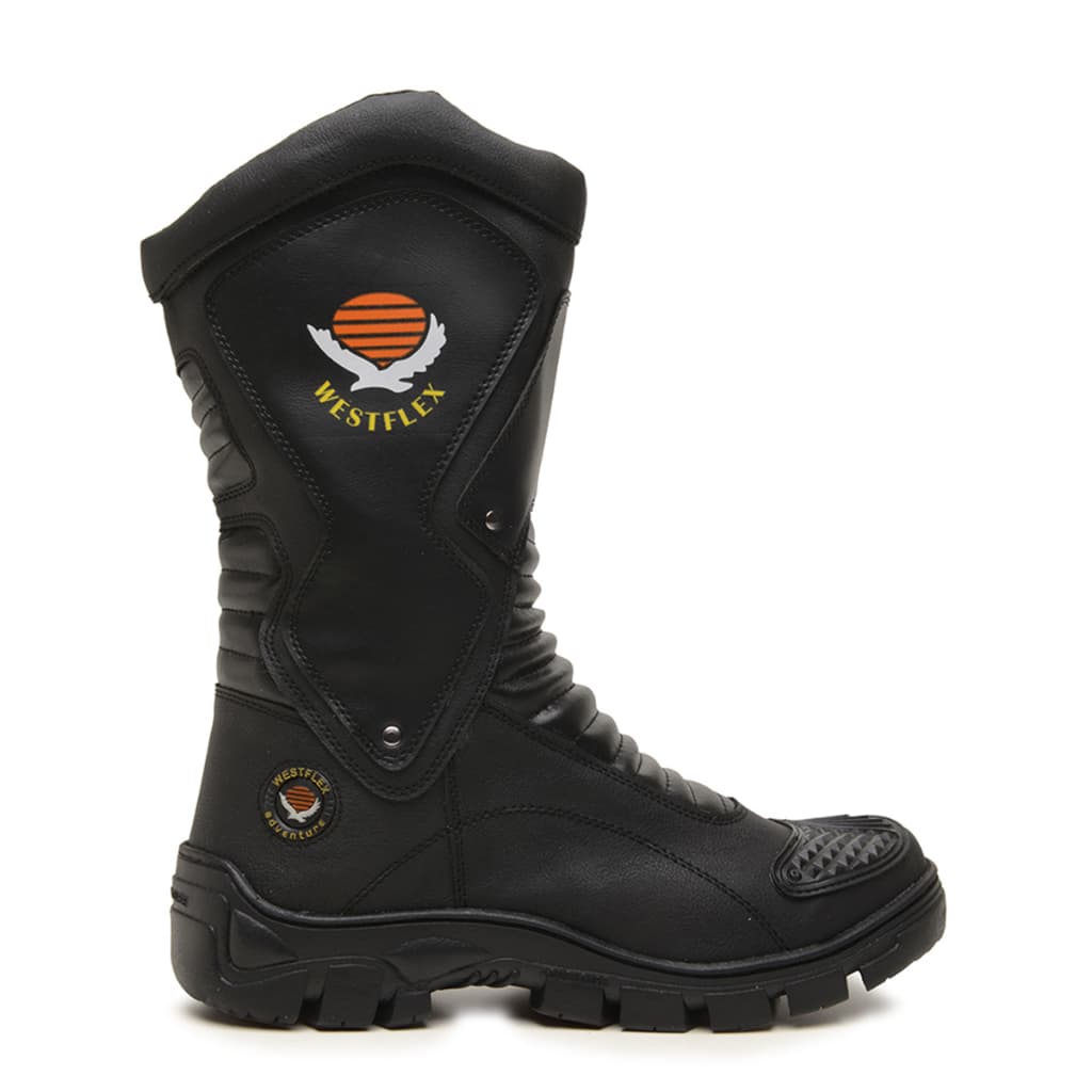 Bota Cano Alto Motoqueiro Estilo Adventure Solado Costurado