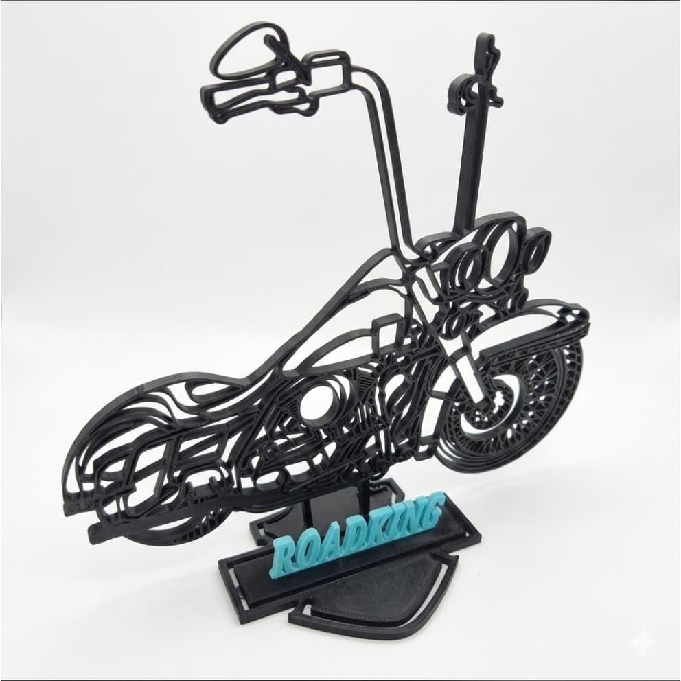 Escultura MOTO CUSTOM colecionável para amantes do mociclismo