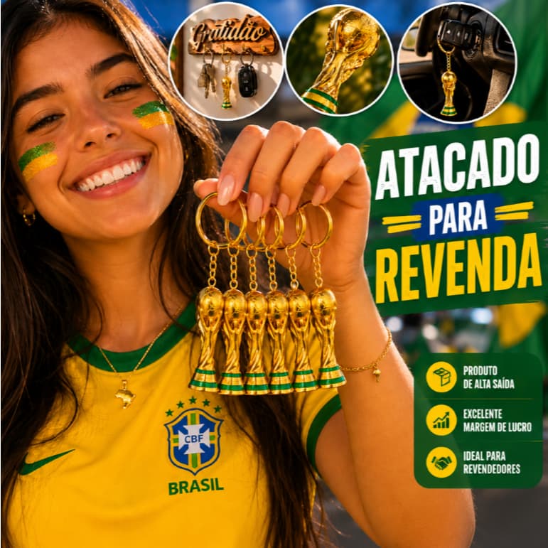Atacado Chaveiros Taça Copa do Mundo Troféu Brinde Futebol Brasil Lembrancinha Premium Montado Para Revenda