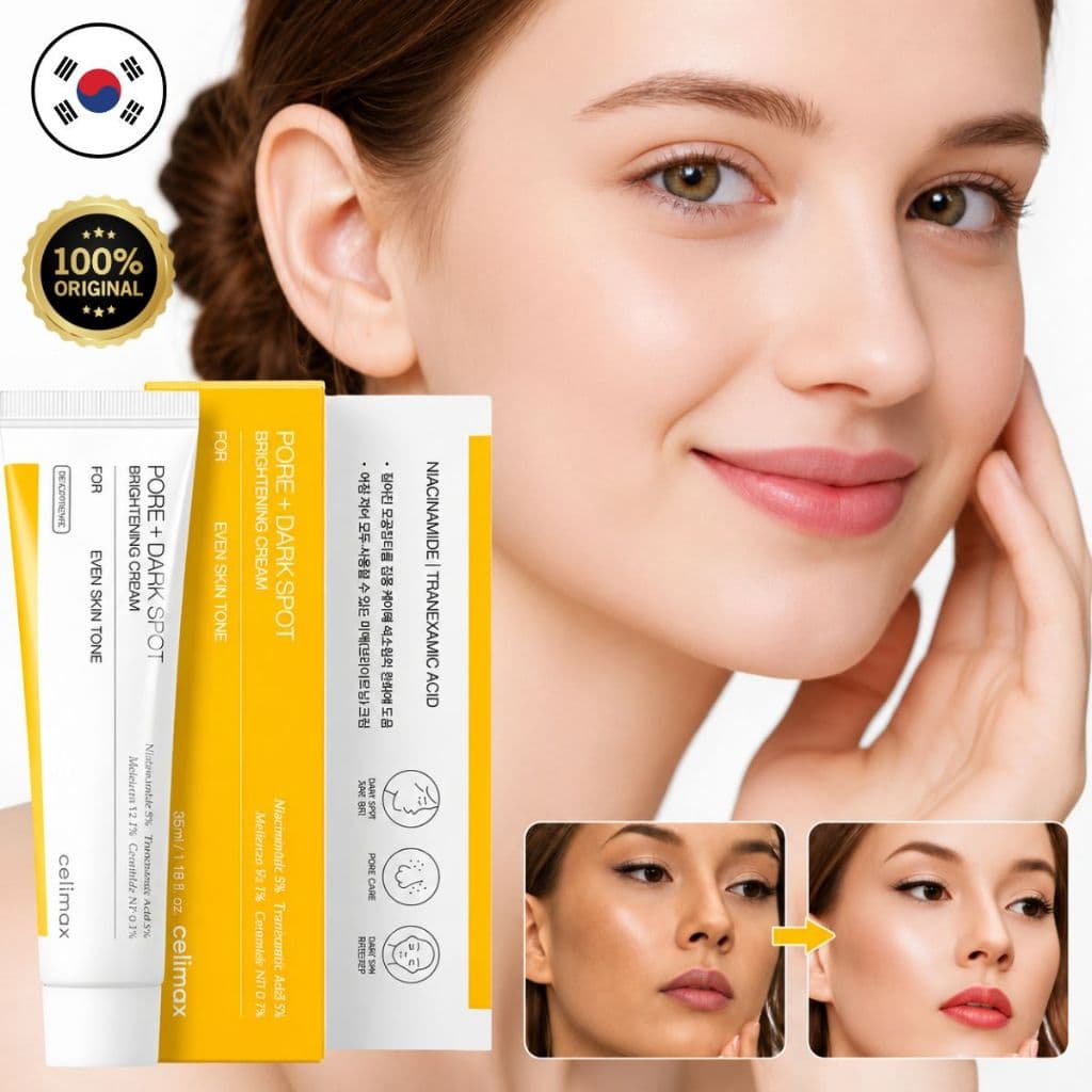 Celimax Pore + Dark Spot Brightening Cream Creme Clareador Facial 35ml Pele Iluminada ORIGINAL