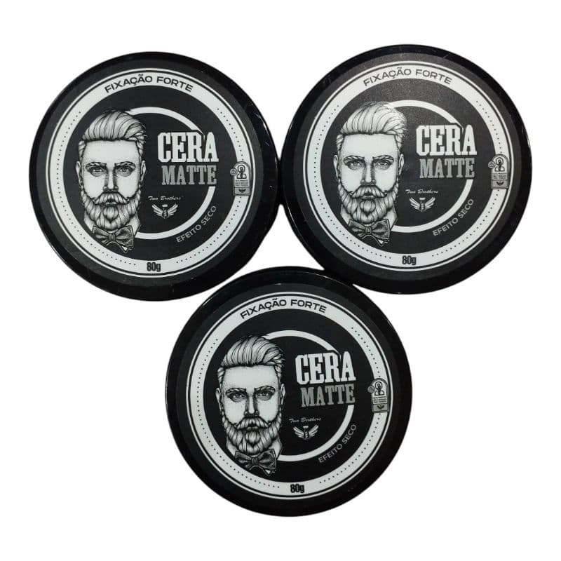 3 Cera Matte 80g Para Modelar Cabelo Two Brothers Profissional