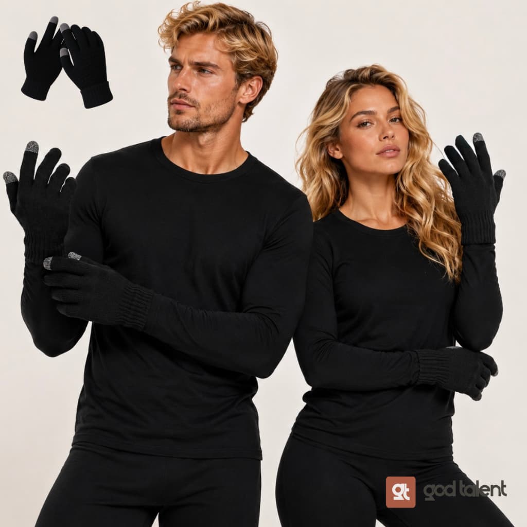 Conjunto Térmico Segunda Pele Flanelado com Luva Touch Screen