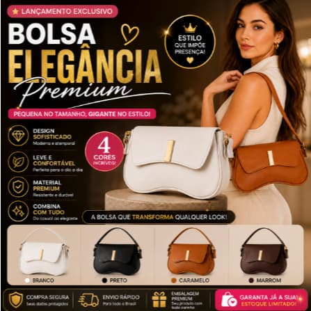 Bolsa Feminina Pequena  Baguete Fashion Casual Moderna Alça Regulável