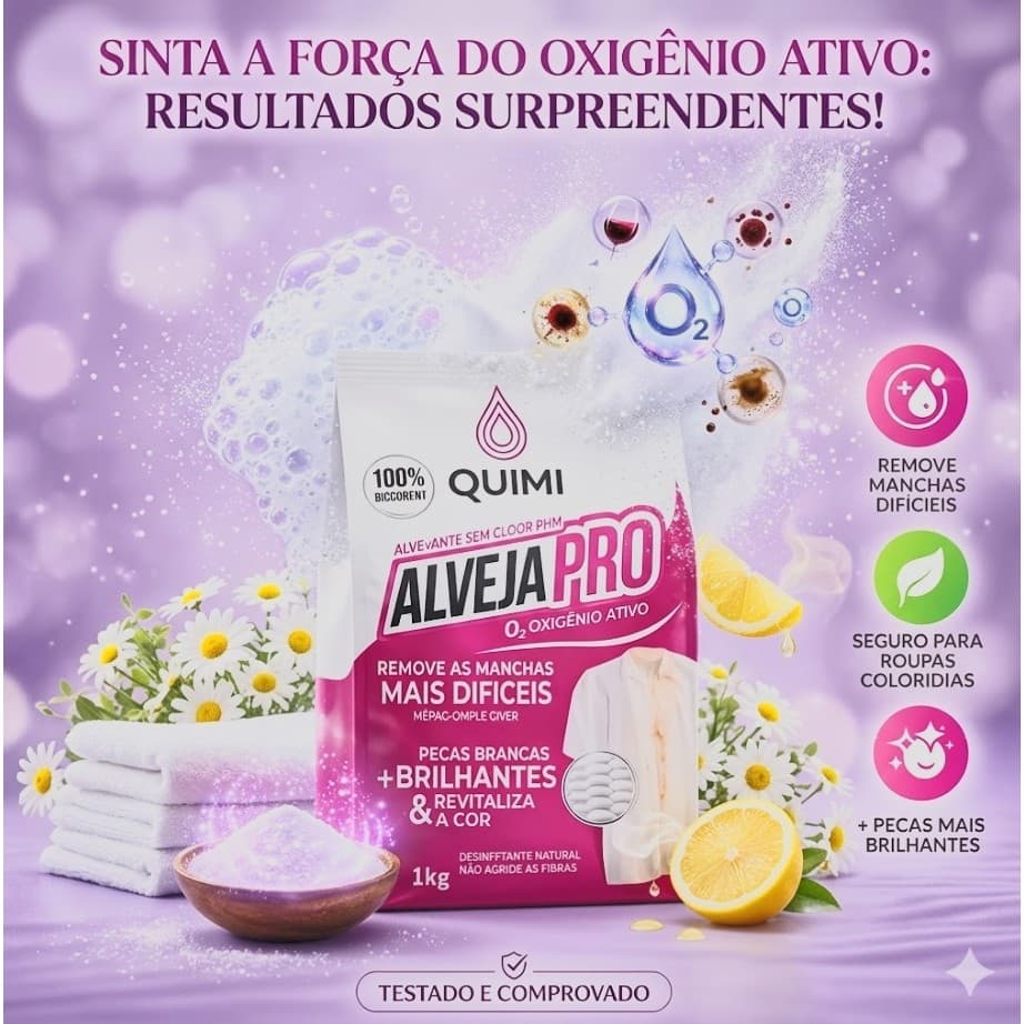Percarbonato de Sódio Alvejante Sem Cloro em Pó Tira Manchas e Clareador de Roupas Branca Coloridas