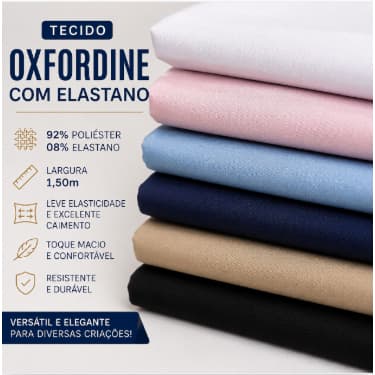2 Metros de Tecido Oxfordine Com Elastano 92% Poliéster 8% Elastano Largura 1,50m