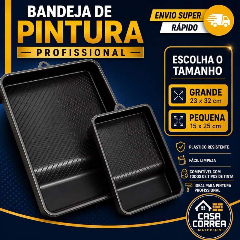 Bandeja Para Pintura Para Tinta Grande ou Pequena  - Zumplast