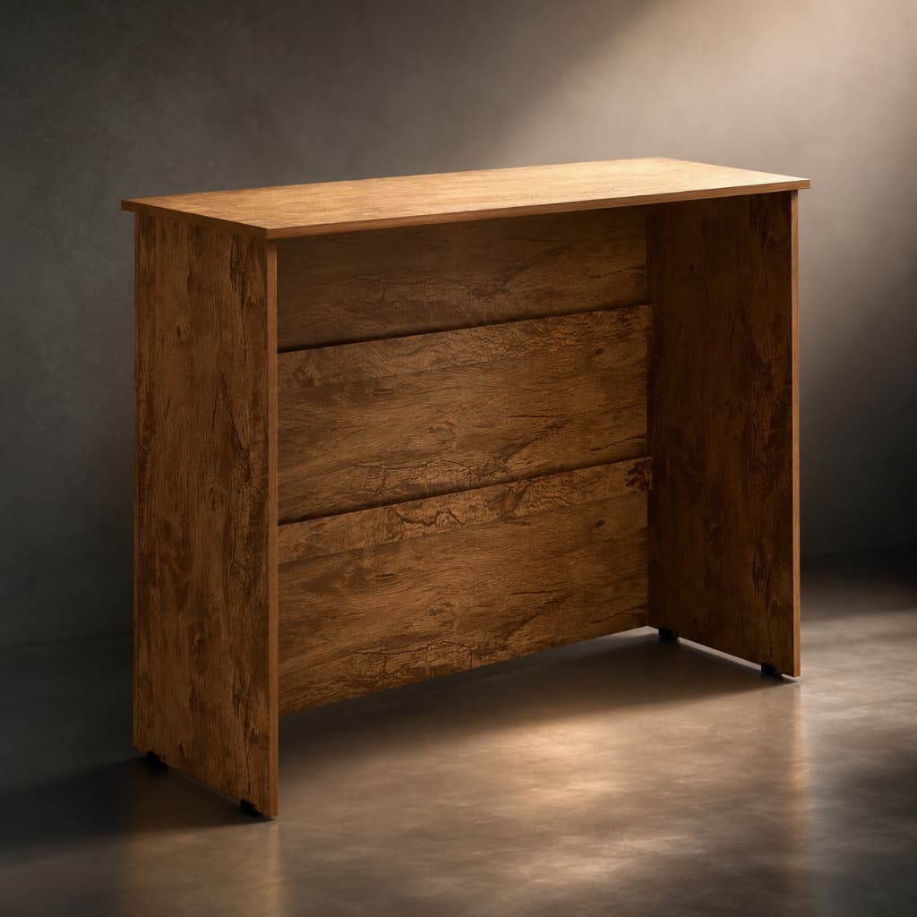Bancada Ilha para Cozinha Balcão Gourmet Mesa Alta Compacta 109cm Madeira